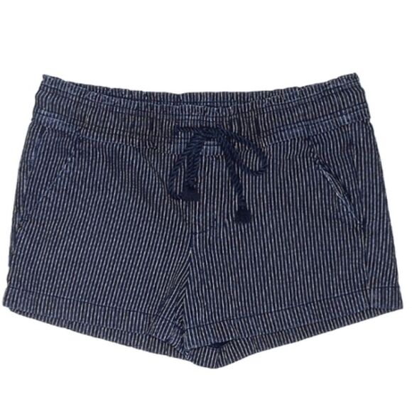LOFT blue pinstripe shorts with drawstring and pockets - Picture 1 of 10